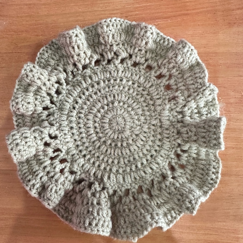 Handmade Crochet Ruffled Doily